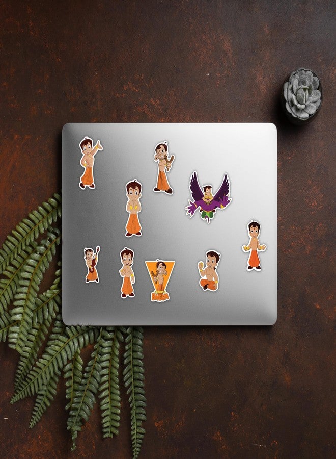 D2C Vinyl Chota Bheem Cartoon Stickers | Pack of 48 Glitter Finish Decals for Kids & Girls | Random Shapes & Sizes Approx 2 Inch | Vibrant Decor for Laptops, Water Bottles & More - Image 2